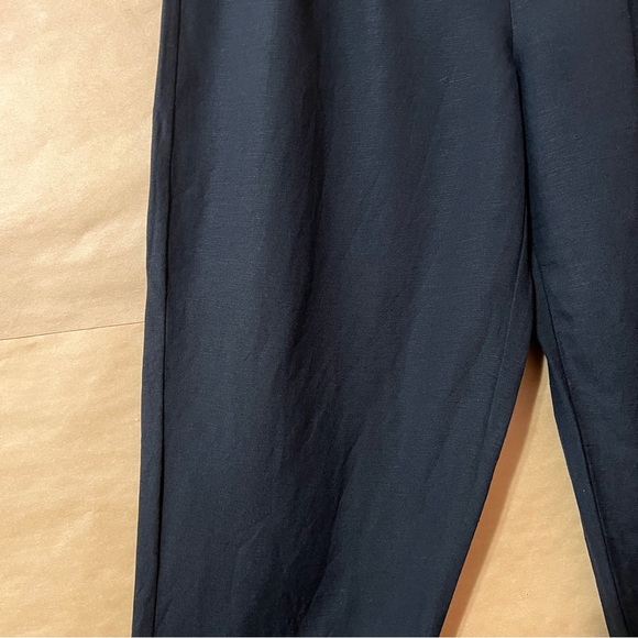 Madewell The Tailored Tapered Pants Linen Blend Barrel Leg Trousers Black Size 6 - Picture 6 of 11